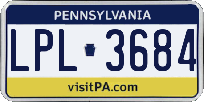 PA license plate LPL3684