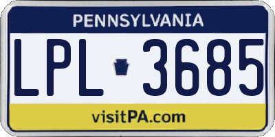 PA license plate LPL3685