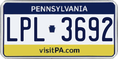 PA license plate LPL3692