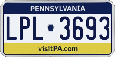 PA license plate LPL3693