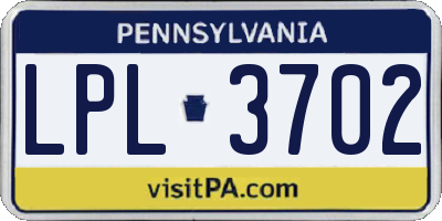 PA license plate LPL3702