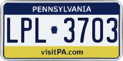 PA license plate LPL3703