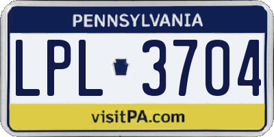 PA license plate LPL3704