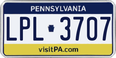 PA license plate LPL3707