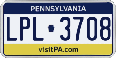 PA license plate LPL3708