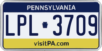 PA license plate LPL3709