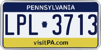PA license plate LPL3713