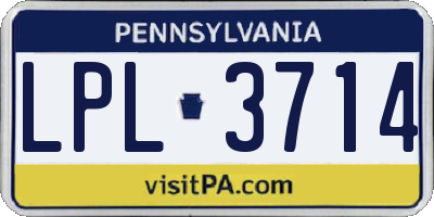 PA license plate LPL3714