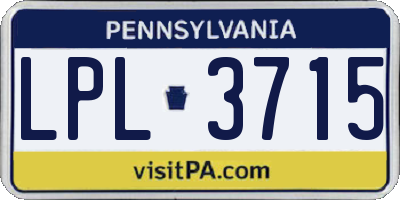 PA license plate LPL3715