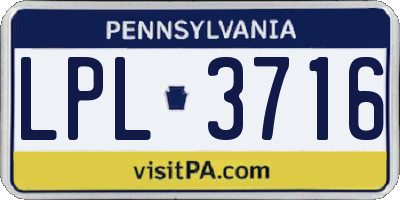 PA license plate LPL3716