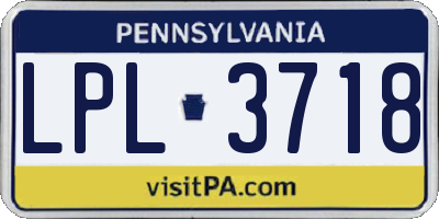 PA license plate LPL3718
