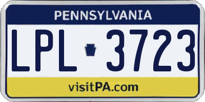 PA license plate LPL3723