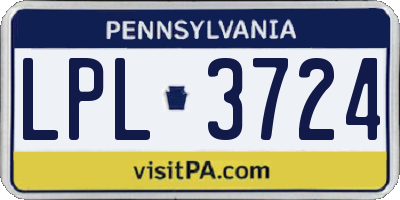 PA license plate LPL3724