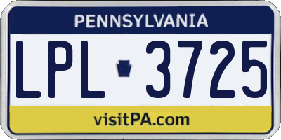 PA license plate LPL3725