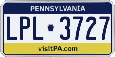 PA license plate LPL3727