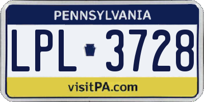 PA license plate LPL3728