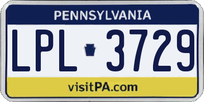 PA license plate LPL3729