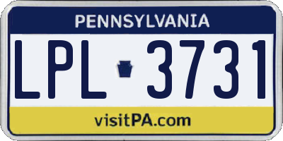 PA license plate LPL3731