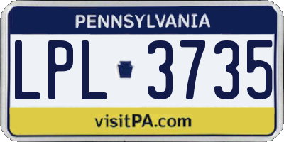 PA license plate LPL3735