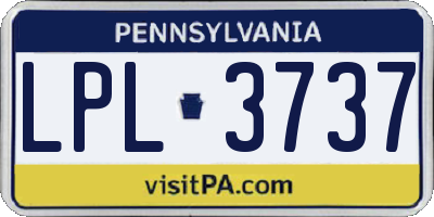 PA license plate LPL3737