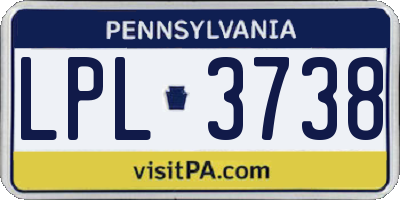PA license plate LPL3738