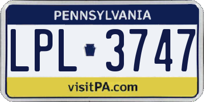 PA license plate LPL3747
