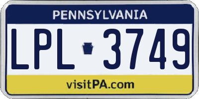 PA license plate LPL3749