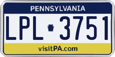 PA license plate LPL3751