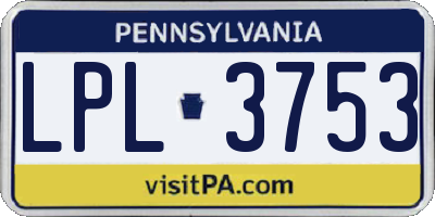 PA license plate LPL3753