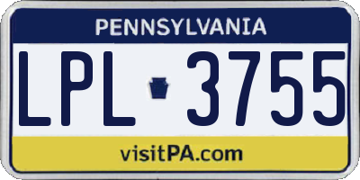 PA license plate LPL3755