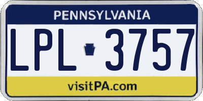 PA license plate LPL3757