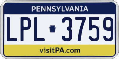 PA license plate LPL3759