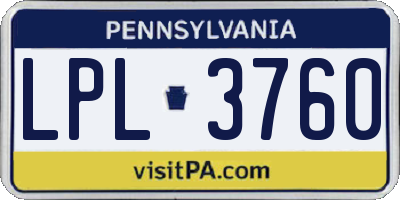 PA license plate LPL3760