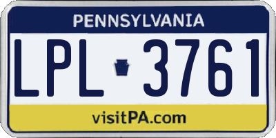PA license plate LPL3761