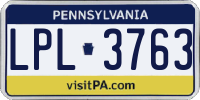 PA license plate LPL3763