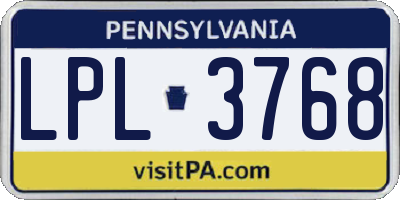 PA license plate LPL3768