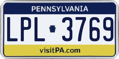 PA license plate LPL3769