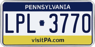 PA license plate LPL3770