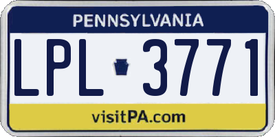 PA license plate LPL3771