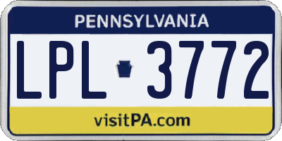 PA license plate LPL3772