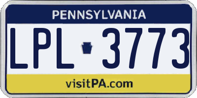 PA license plate LPL3773