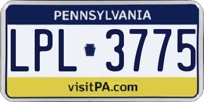 PA license plate LPL3775