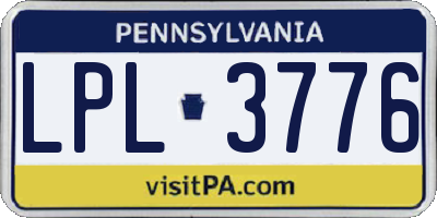 PA license plate LPL3776