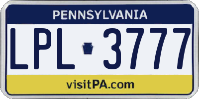 PA license plate LPL3777