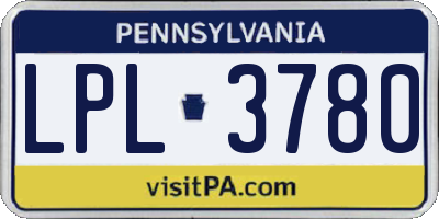 PA license plate LPL3780