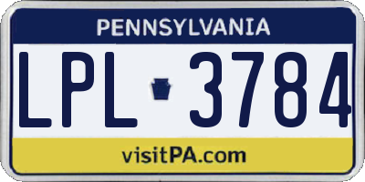PA license plate LPL3784