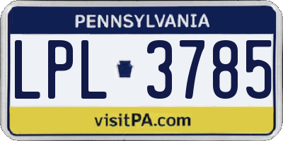 PA license plate LPL3785