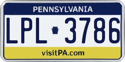 PA license plate LPL3786