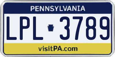 PA license plate LPL3789