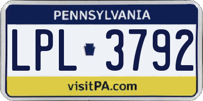PA license plate LPL3792